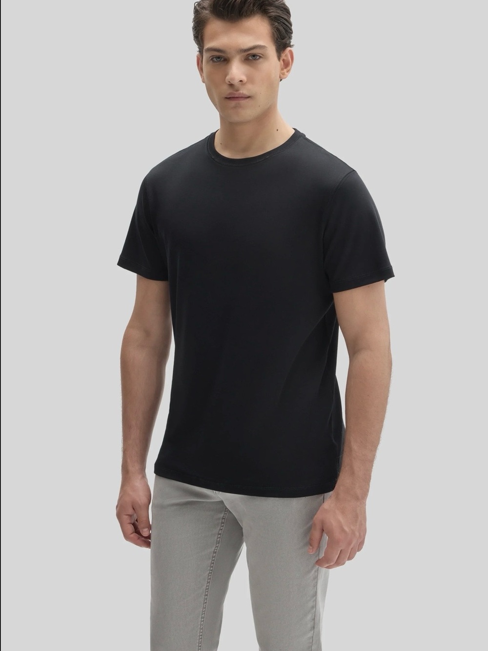 NWOT Robert Barakett Black Pima Cotton Shirt
